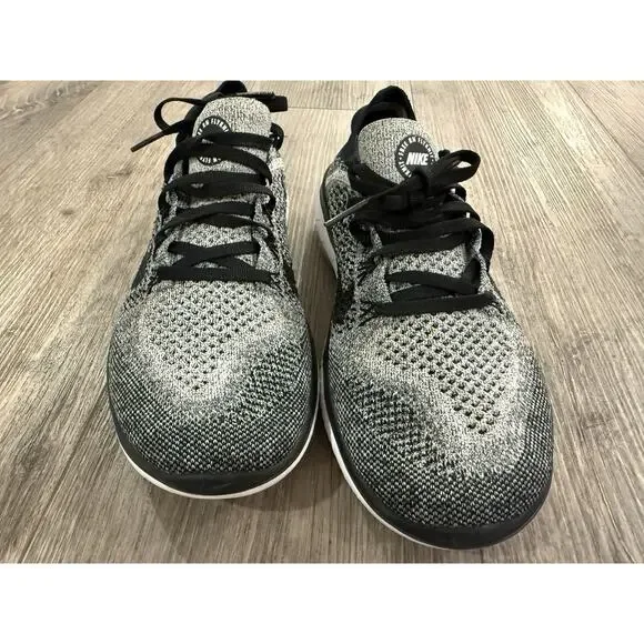 Nike Free RN Flyknit Women's Running Sneakers Size 8.5, Black/White, 942839-101 - Picture 5 of 9